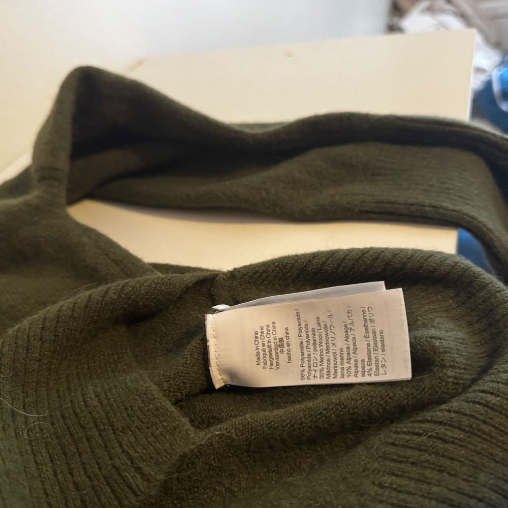 J.Crew Women's Dark Green Turtleneck Sweater Size S Wool Alpaca Blend Layers - Picture 5 of 5